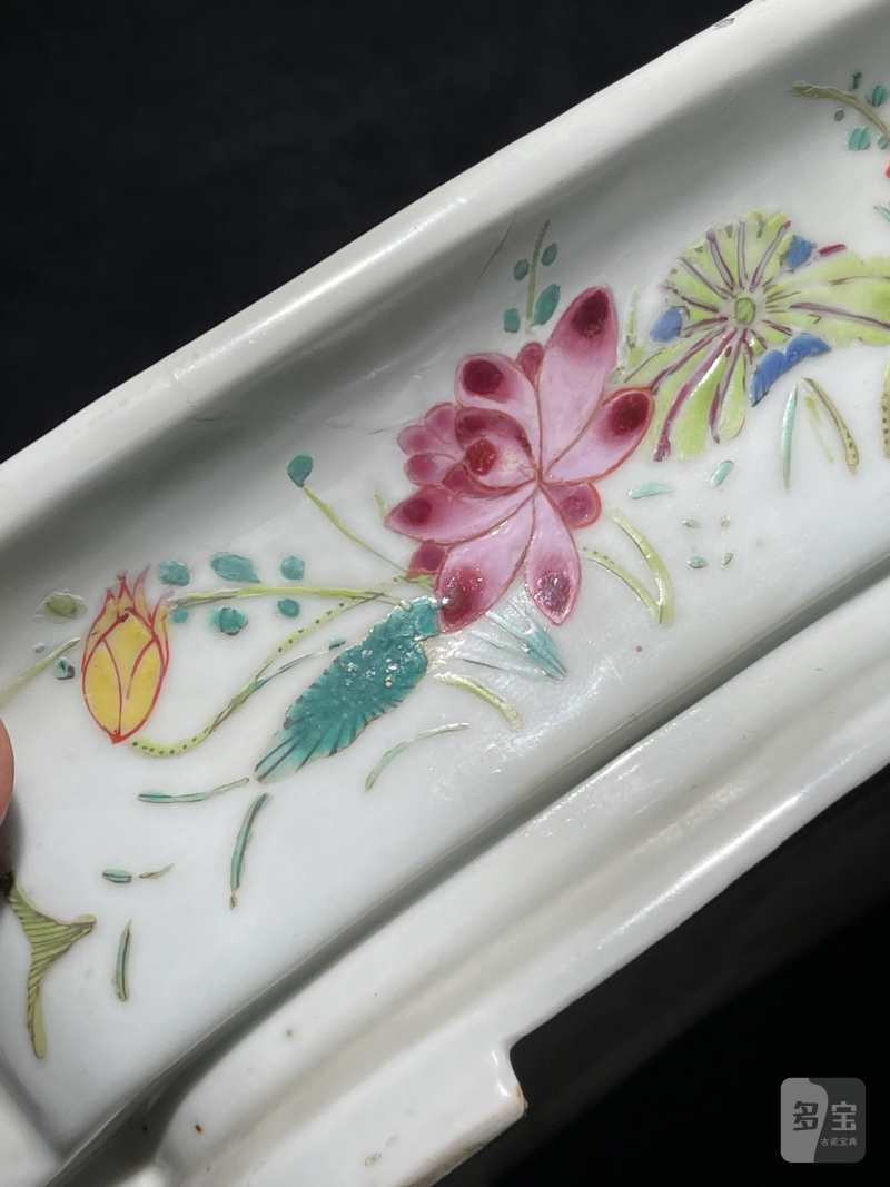 清雍正 粉彩花卉纹水仙盆 - 图7